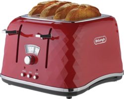 De'Longhi - Toaster - Brillante - 4 Slice - Red